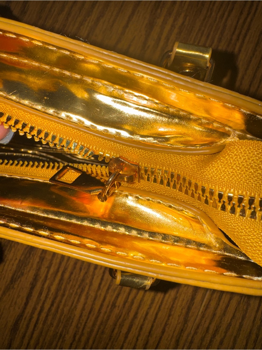Gold Croc-Embossed Mini Tote Handbag - Picture 5 of 5